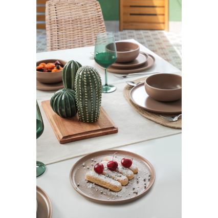 Vakariņu komplekts 18 gab brūns/keramika