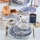 Vakariņu komplekts 24 gab. balta/zila/porcelāns