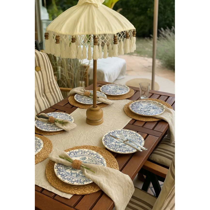 Vakariņu komplekts 24 gab. balta/zila/porcelāns
