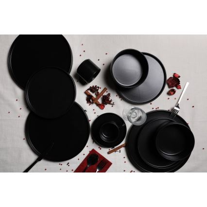 Vakariņu servīze 20 gab., melna/akmensmasa