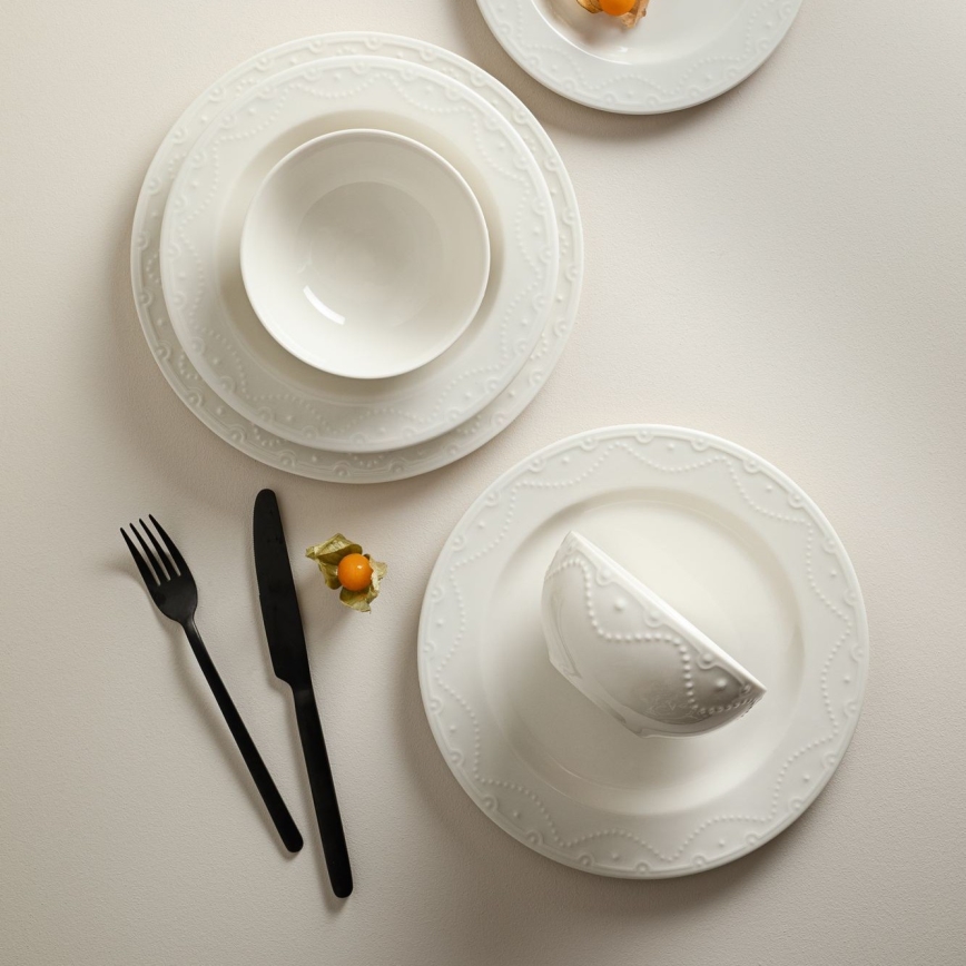 Vakariņu servīze 24 gab., balta/porcelāns