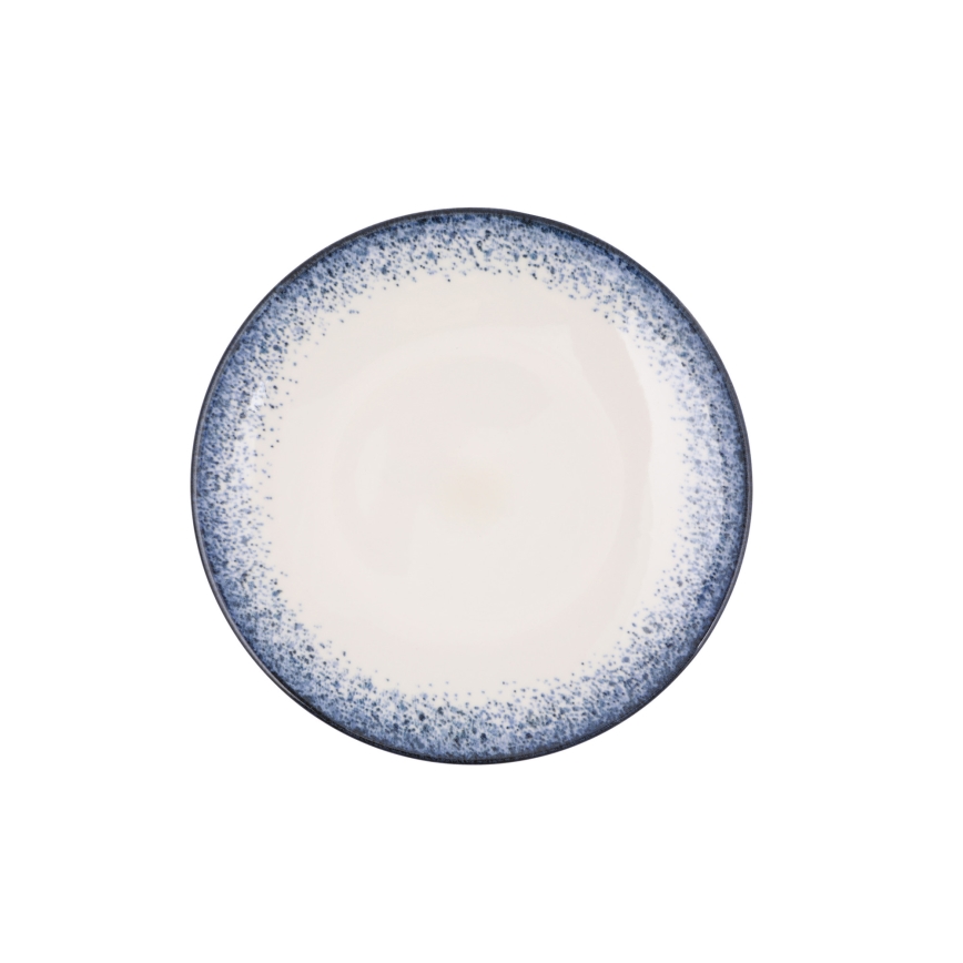 Vakariņu servīze, 24 gab., balta/zila, porcelāns