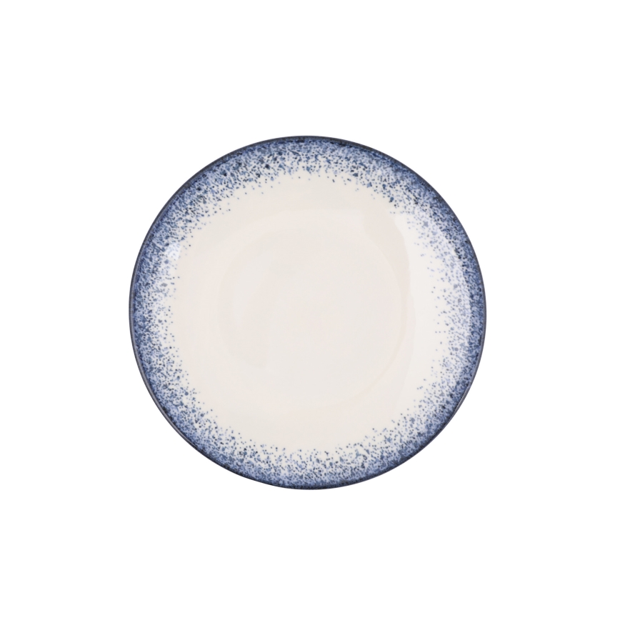 Vakariņu servīze, 24 gab., balta/zila, porcelāns