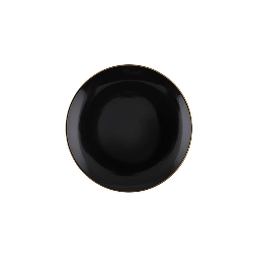 Vakariņu servīze, 24 gab., melna/zelta/akmens masa