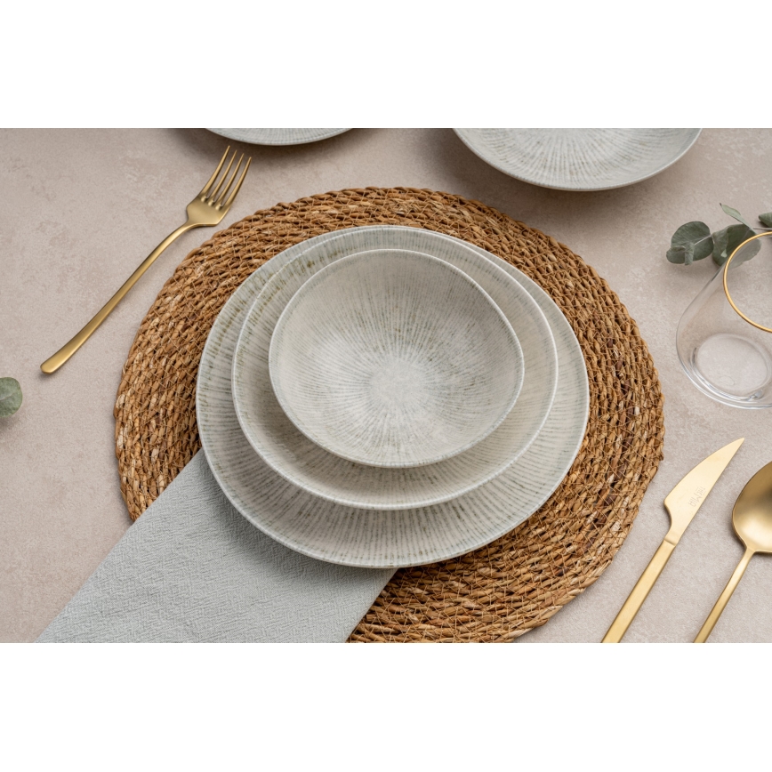 Vakariņu servīze 24 gab. pelēka/porcelāns