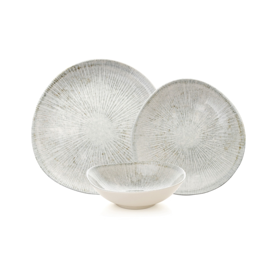 Vakariņu servīze 24 gab. pelēka/porcelāns