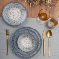 Vakariņu servīze 24 gab., zila/porcelāns