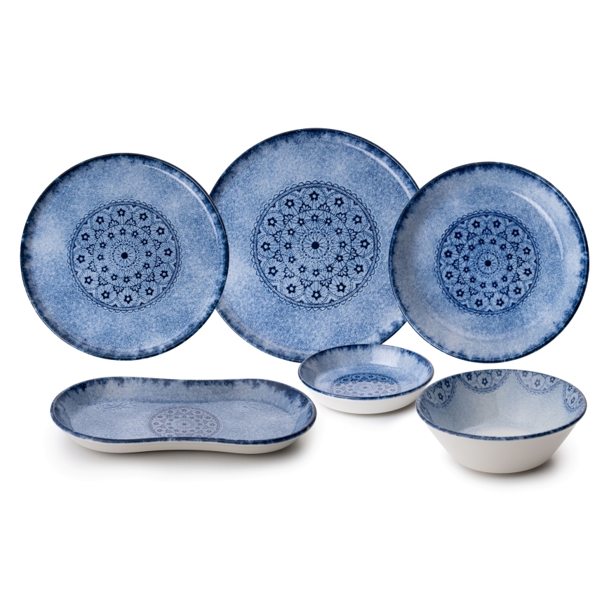 Vakariņu servīze, 27 gab., zila/porcelāns
