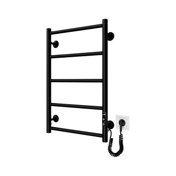 Vannas istabas dvieļu radiators CLASSIC 65W/230V 65x43 cm nerūsējošais tērauds/melns labais