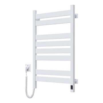 Vannas istabas dvieļu žāvētājs ar termostatu LARGO 432W/230V 80,6 cm IP44 balts kreisais kvadrātveida