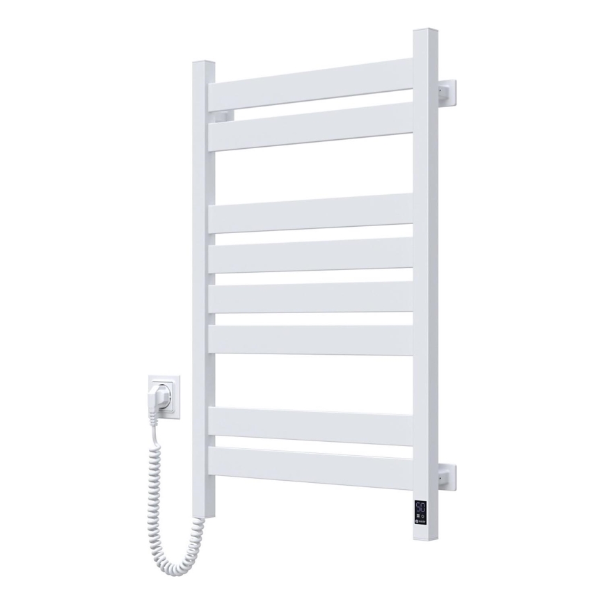 Vannas istabas dvieļu žāvētājs ar termostatu LARGO 432W/230V 80,6 cm IP44 balts kreisais kvadrātveida
