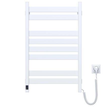 Vannas istabas dvieļu žāvētājs ar termostatu LARGO 432W/230V 80,6 cm IP44, balts, labais, kvadrātveida