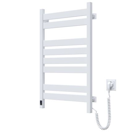 Vannas istabas dvieļu žāvētājs ar termostatu LARGO 432W/230V 80,6 cm IP44, balts, labais, kvadrātveida