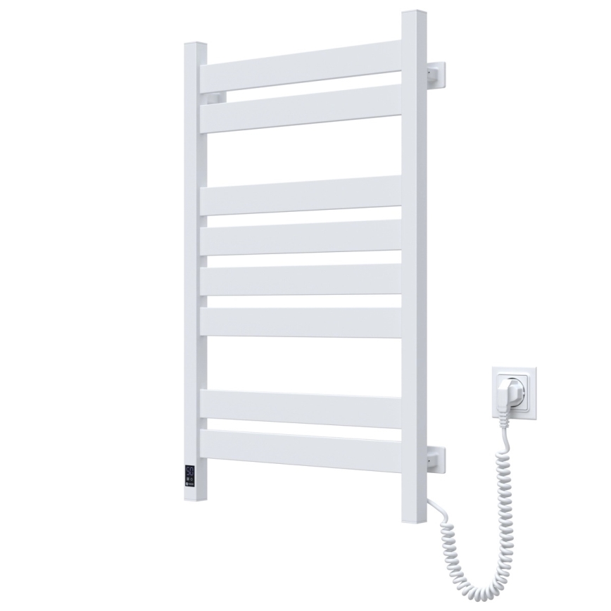 Vannas istabas dvieļu žāvētājs ar termostatu LARGO 432W/230V 80,6 cm IP44, balts, labais, kvadrātveida