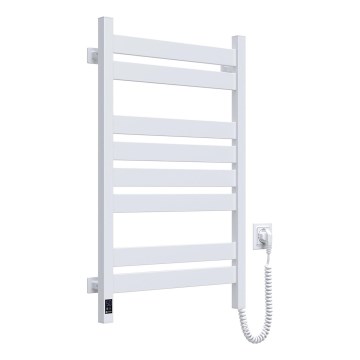 Vannas istabas dvieļu žāvētājs ar termostatu LARGO 432W/230V 80,6 cm IP44, balts, labais, kvadrātveida