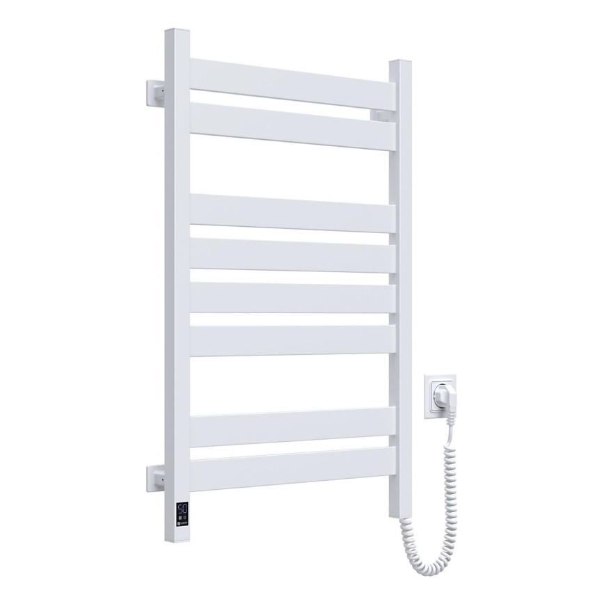 Vannas istabas dvieļu žāvētājs ar termostatu LARGO 432W/230V 80,6 cm IP44, balts, labais, kvadrātveida