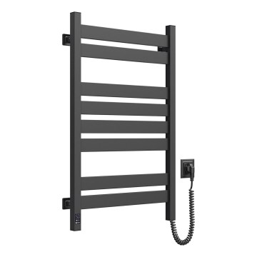 Vannas istabas dvieļu žāvētājs ar termostatu LARGO 432W/230V 80,6 cm IP44 melns labais kvadrātveida