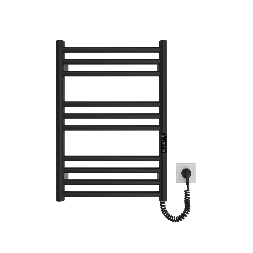 Vannas istabas dvieļu žāvētājs HF GREENWICH 100W/230V 57x43 cm, melns, labais, apaļš