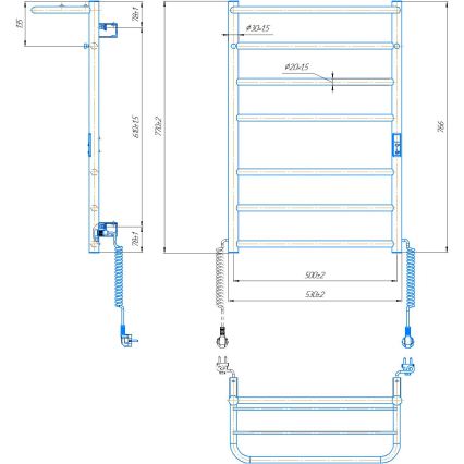Vannas istabas dvieļu žāvētājs HOME 95W/230V 77x53 cm nerūsējošais tērauds/hrom ar labo pieslēgumu