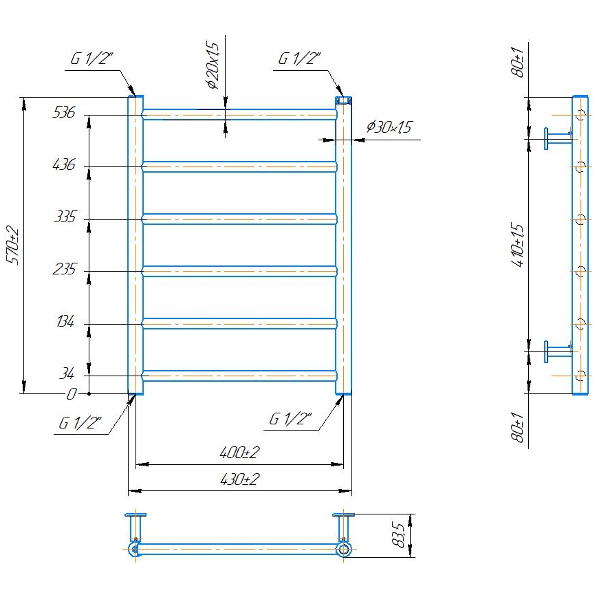 Vannas istabas dvieļu žāvētājs INOX FLAT 122W/230V 57x43 cm nerūsējošais tērauds/antracīts