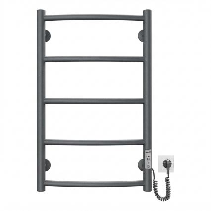 Vannas istabas dvieļu žeburveida radiators CLASSIC 65W/230V 66x42 cm, nerūsējošais tērauds/antracīts, labais