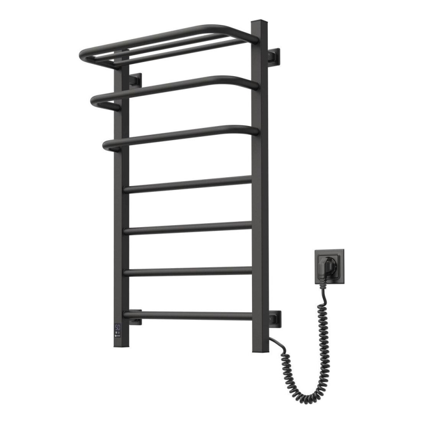 Vannas istabas elektriskais radiators ar termostatu FORTIS 350W/230V 80,6 cm IP44 melna pa labi leņķa