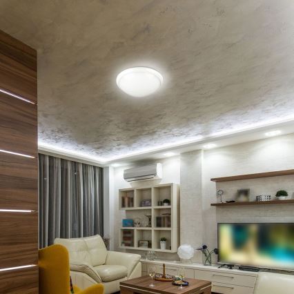 Vannas istabas griestu lampa ar sensoru 1xE27/60W/230V IP44 ø 29,6 cm