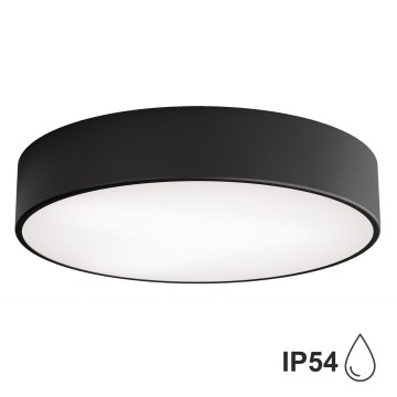 Vannas istabas griestu lampa CLEO ar sensoru, 3xE27/24W/230V, Ø 40 cm, melna, IP54