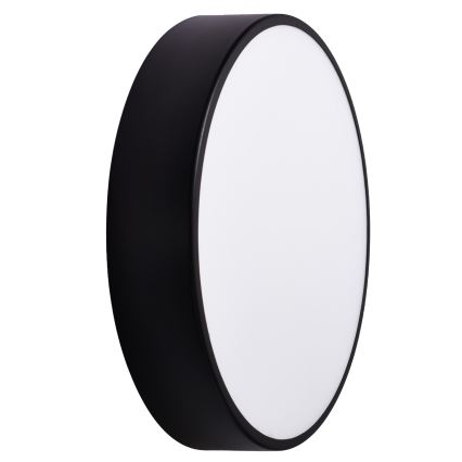 Vannas istabas griestu lampa CLEO ar sensoru, 3xE27/24W/230V, Ø 40 cm, melna, IP54