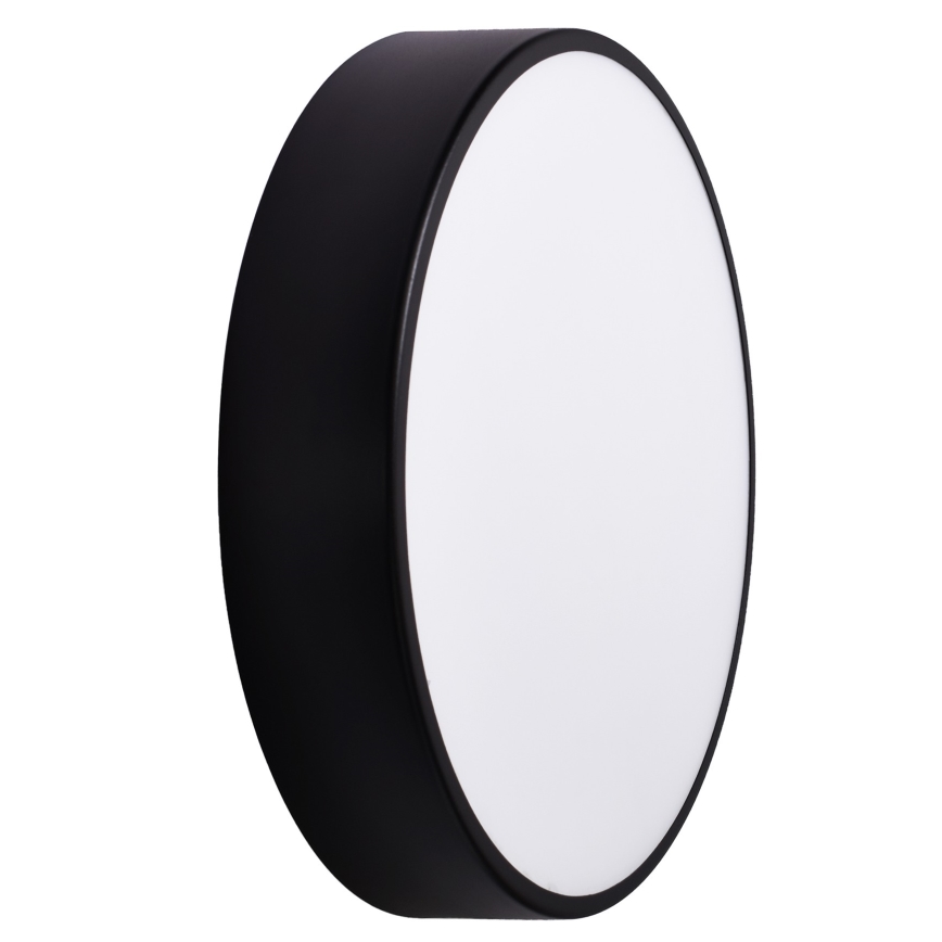 Vannas istabas griestu lampa CLEO ar sensoru, 3xE27/24W/230V, Ø 40 cm, melna, IP54
