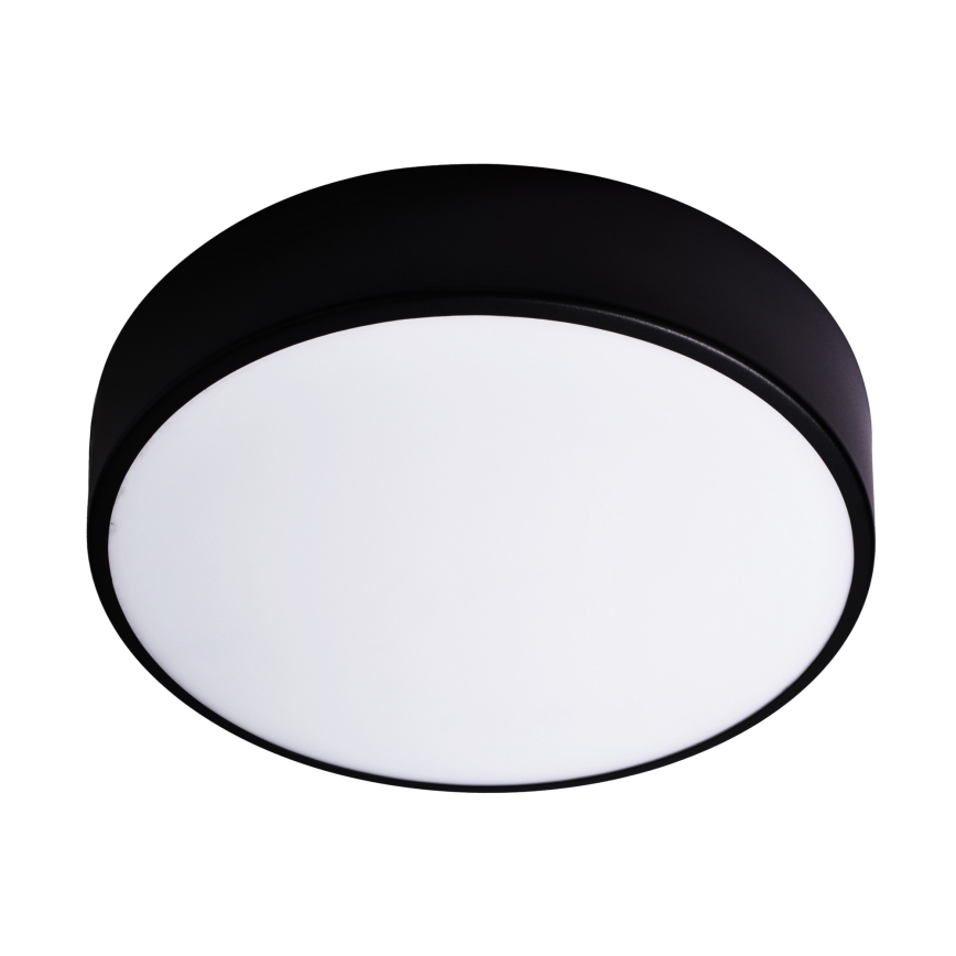 Vannas istabas griestu lampa CLEO ar sensoru, 3xE27/24W/230V, Ø 40 cm, melna, IP54