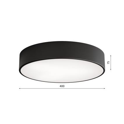 Vannas istabas griestu lampa CLEO ar sensoru, 3xE27/24W/230V, Ø 40 cm, melna, IP54