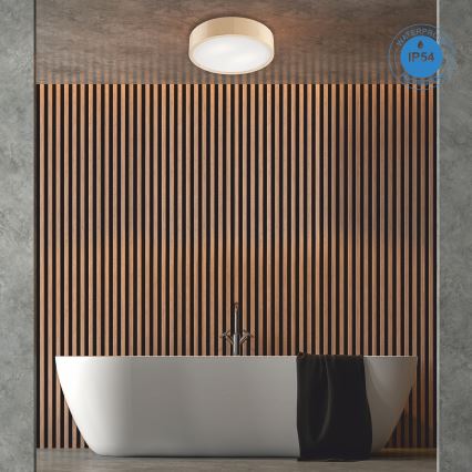 Vannas istabas griestu lampa NATURAL 3xE27/15W/230V IP54 priede ø 37 cm - FSC sertificēts