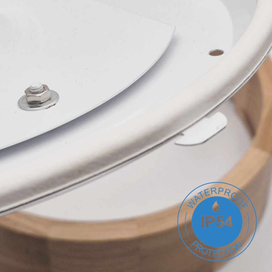 Vannas istabas griestu lampa OAK, 3x E27/15W/230V, ozols, Ø 37 cm, IP54