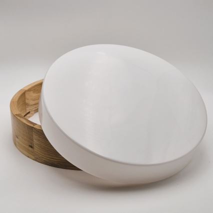 Vannas istabas griestu lampa OAK, 3x E27/15W/230V, ozols, Ø 37 cm, IP54