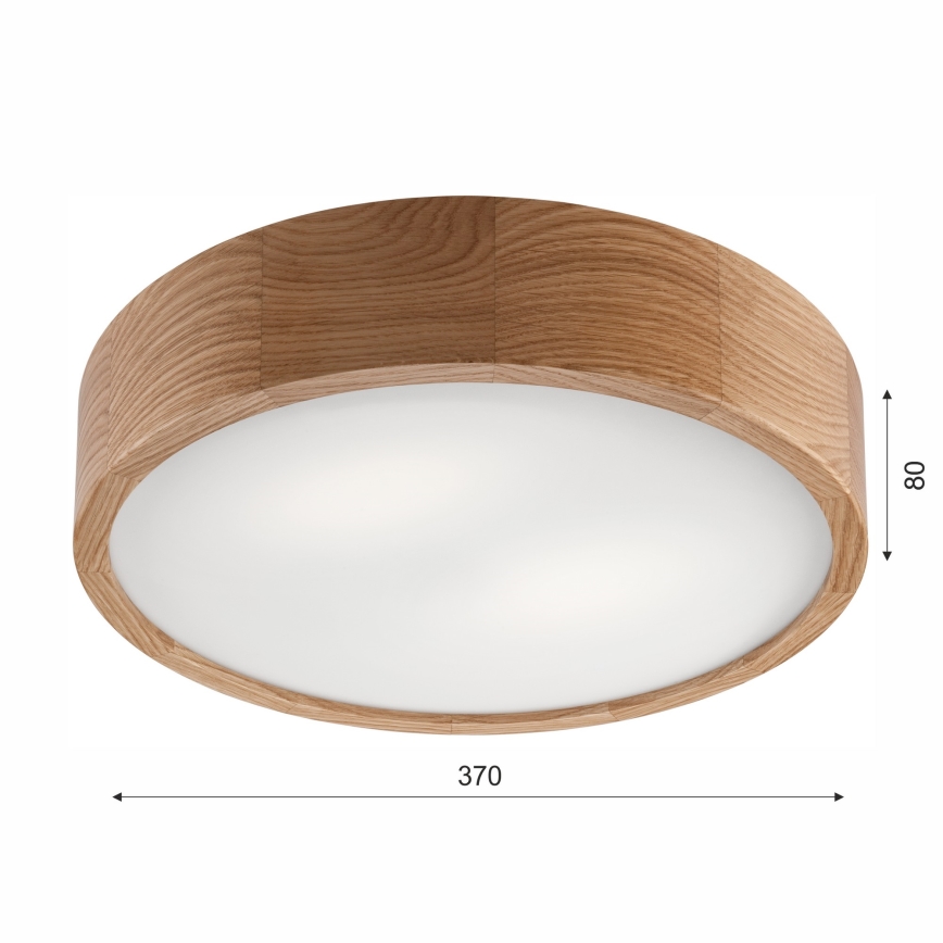 Vannas istabas griestu lampa OAK, 3x E27/15W/230V, ozols, Ø 37 cm, IP54