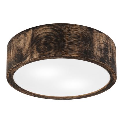Vannas istabas griestu lampa OAK SMOKY 2xE27/15W/230V IP54 ø 27,5 cm ozols/brūna