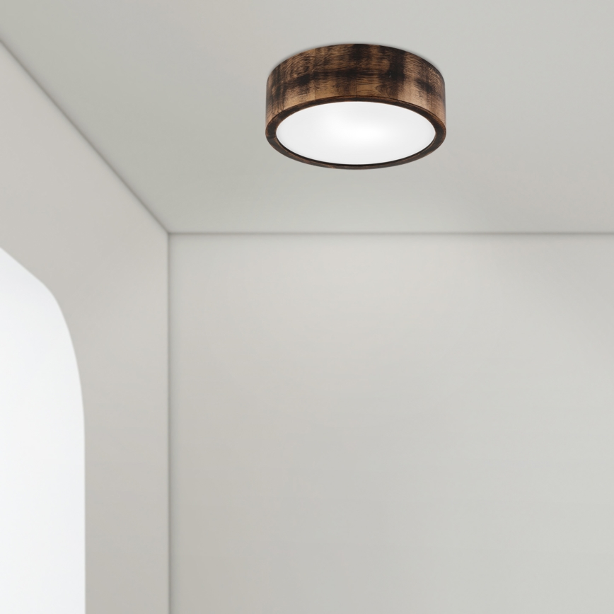Vannas istabas griestu lampa OAK SMOKY 2xE27/15W/230V IP54 ø 27,5 cm ozols/brūna