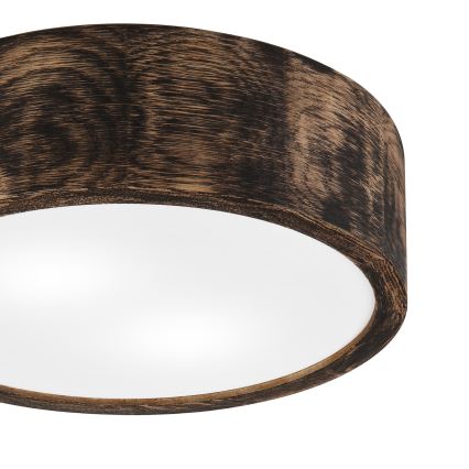 Vannas istabas griestu lampa OAK SMOKY 2xE27/15W/230V IP54 ø 27,5 cm ozols/brūna