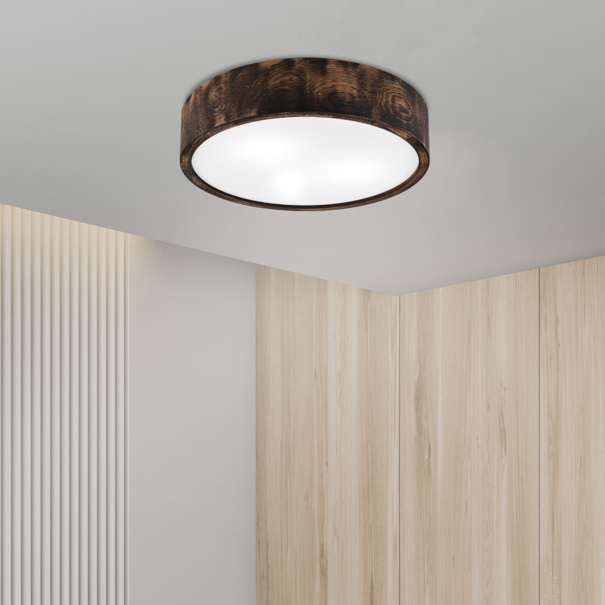 Vannas istabas griestu lampa OAK SMOKY 3xE27/15W/230V IP54 ø 37,5 cm ozols/brūna