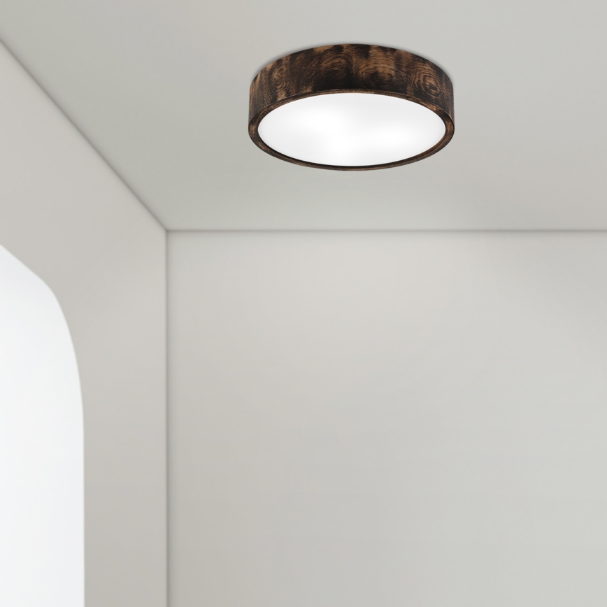 Vannas istabas griestu lampa OAK SMOKY 3xE27/15W/230V IP54 ø 37,5 cm ozols/brūna