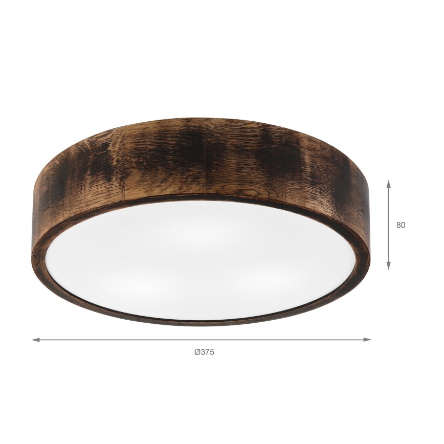 Vannas istabas griestu lampa OAK SMOKY 3xE27/15W/230V IP54 ø 37,5 cm ozols/brūna