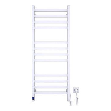 Vannas istabas kāpņu tipa dvieļu radiators ar termostatu AVANGARD 227W 120x48cm balts labais