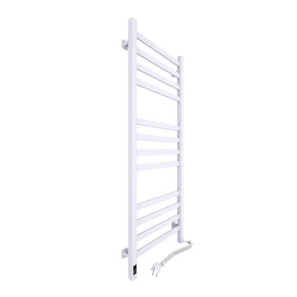 Vannas istabas kāpņu tipa dvieļu radiators ar termostatu AVANGARD 227W 120x48cm balts labais