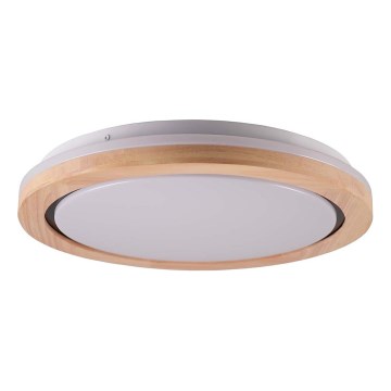 Vannas istabas koka griestu LED gaismeklis 24W/230V Ø 39 cm IP44, ozols