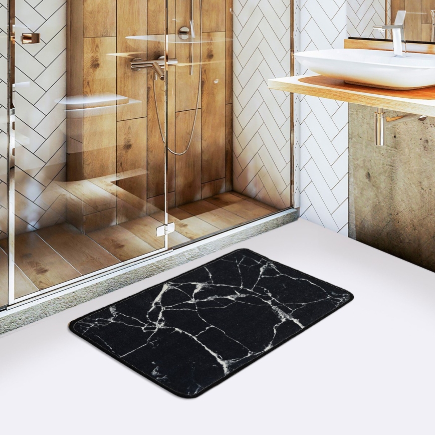Vannas istabas paklājs MARBLE 40x60 cm melna