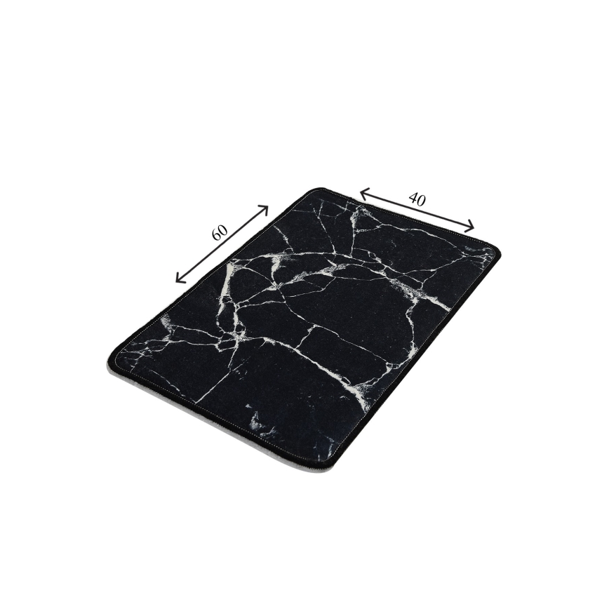 Vannas istabas paklājs MARBLE 40x60 cm melna