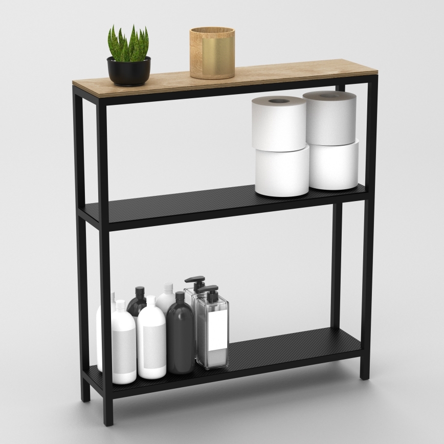 Vannas istabas plaukts 67x60 cm, melns
