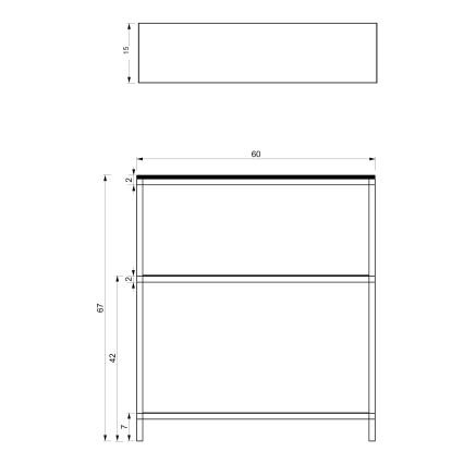 Vannas istabas plaukts 67x60 cm, melns