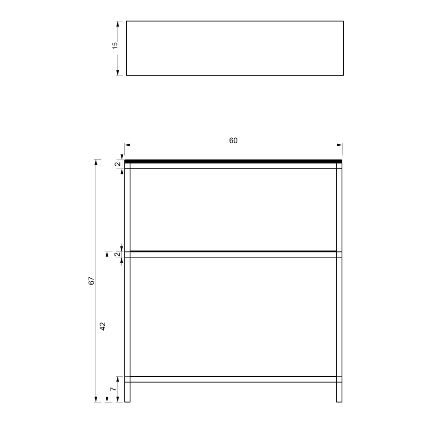 Vannas istabas plaukts 67x60 cm, melns